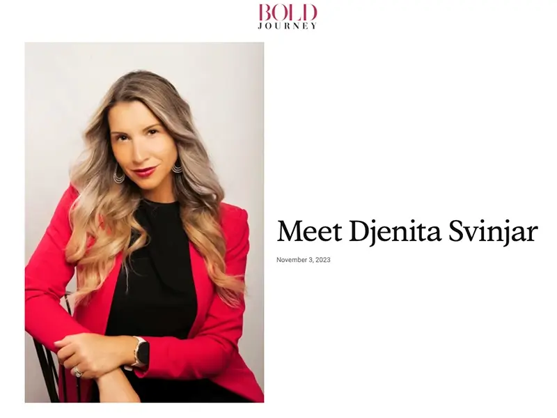 Djenita Svinjar, featured on Bold Journey, discussing compassion, accountability, and humility as essential leadership traits.